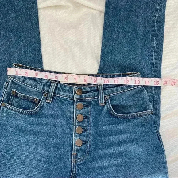 Reformation Mid Rise Button Fly Denim Jeans 24 - Picture 11 of 16